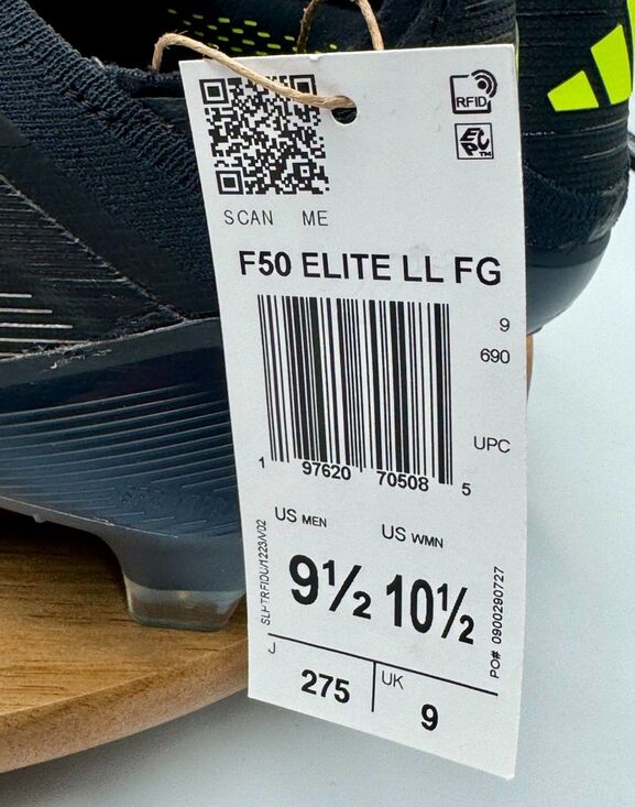 ADIDAS F50 Elite Laceless FG Men\'s Soccer Cleats Black/Lemon JH7629 Men’s 9.5 main image 7